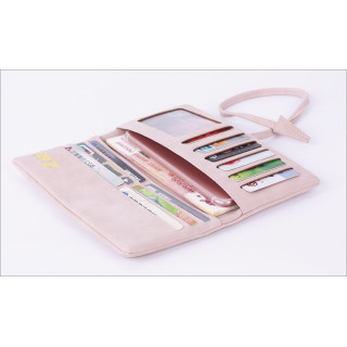 Ženska denarnica v črni barvi z vezavo