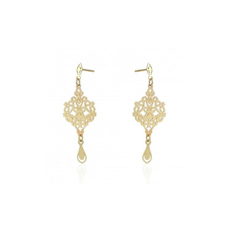 Viseči uhani iz kirurškega jekla v zlati barvi