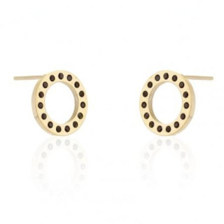 Elegantni uhani v obliki kroga v zlati barvi