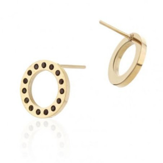 Elegantni uhani v obliki kroga v zlati barvi