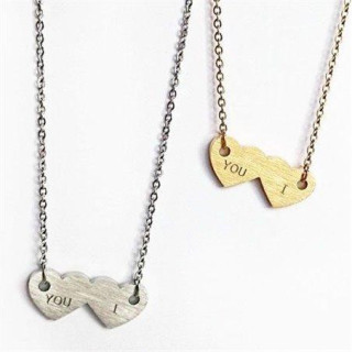 You & I ogrlica srebrne barve