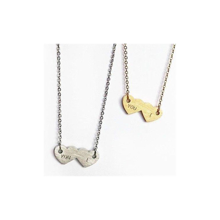 You & I ogrlica srebrne barve
