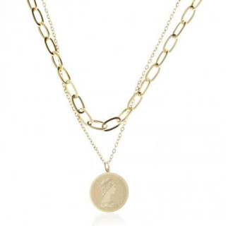 Pozlačena ogrlica iz kirurškega jekla