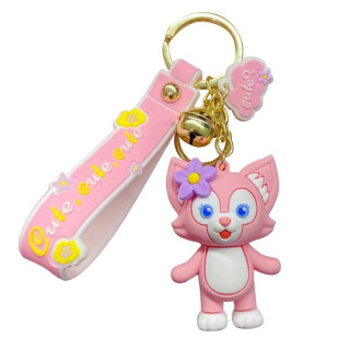 Roza obesek za ključe z muckom