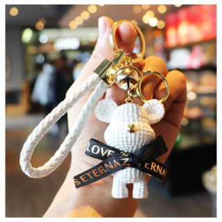 Obesek z medvedkom v beli barvi