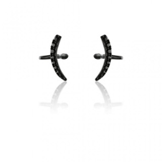 Črni uhani iz kirurškega jekla