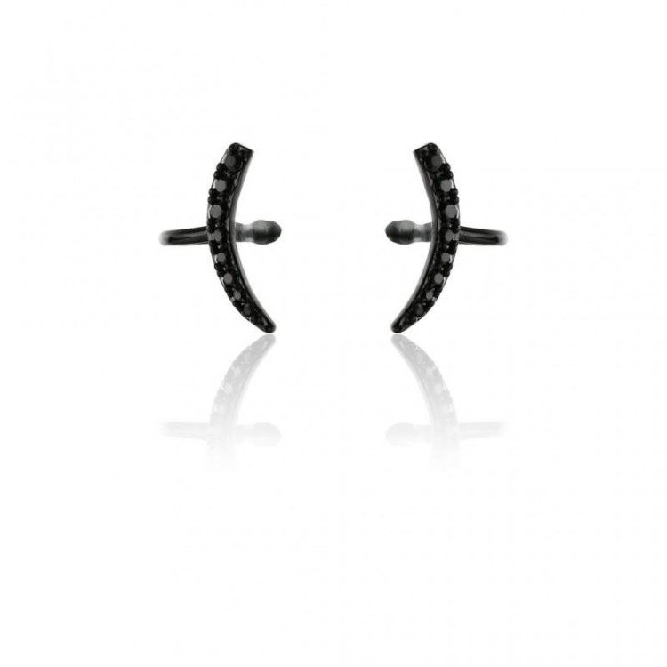 Črni uhani iz kirurškega jekla