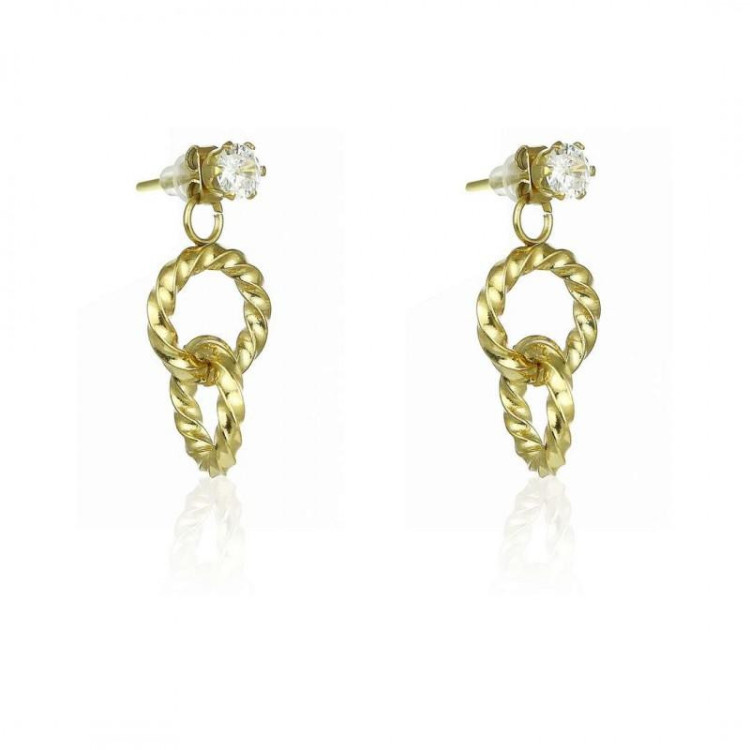 Pozlačeni uhani s kamenčkom