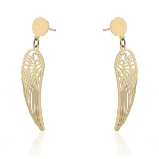 Preluknjani zlati uhani s krilci