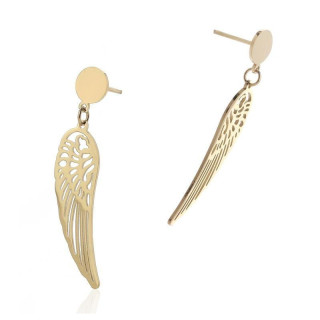 Preluknjani zlati uhani s krilci