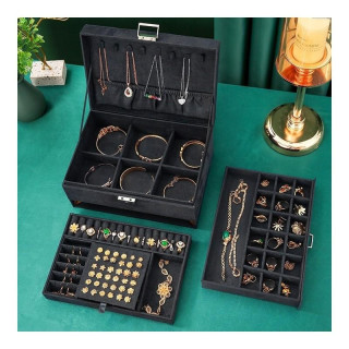 Elegantna črna škatlica za nakit