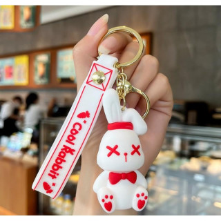 Obesek za ključe z belim zajčkom