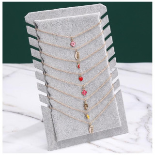 Stojalo za ogrlice v sivi barvi