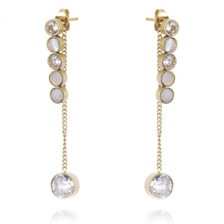 Pozlačeni uhani s srebrnimi kamenčki