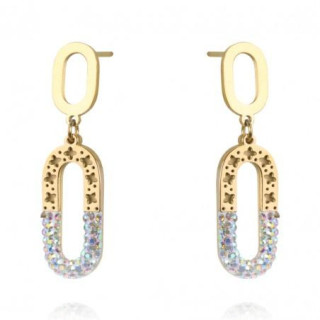 Ženski pozlačeni uhani z kamenčki