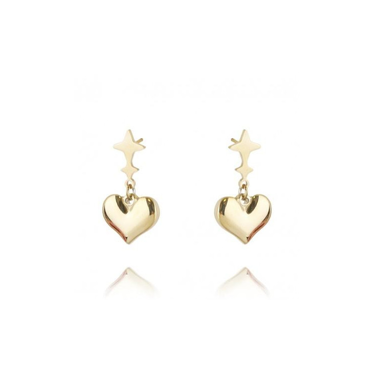 Ženski pozlačeni uhani s srčkom