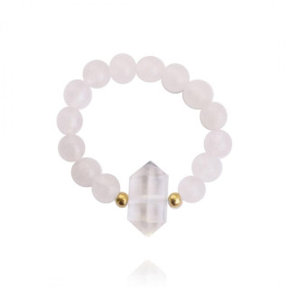 Ženski bel prstan na gumico