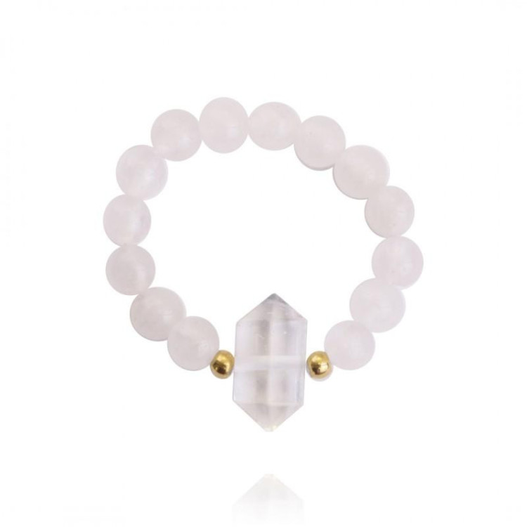 Ženski bel prstan na gumico