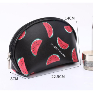 Kozmetična torbica z melonami v črni barvi