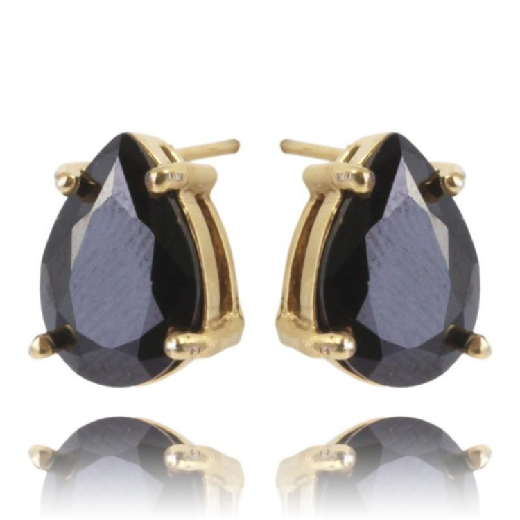 Ženski uhani s črnim cirkonom
