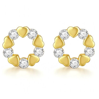 Pozlačeni uhani v obliki srca