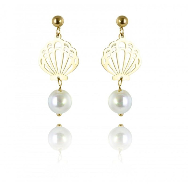 Pozlačeni uhani z biserom