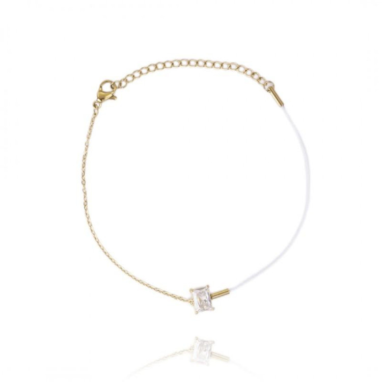 Ženska pozlačena zapestnica s cirkonom