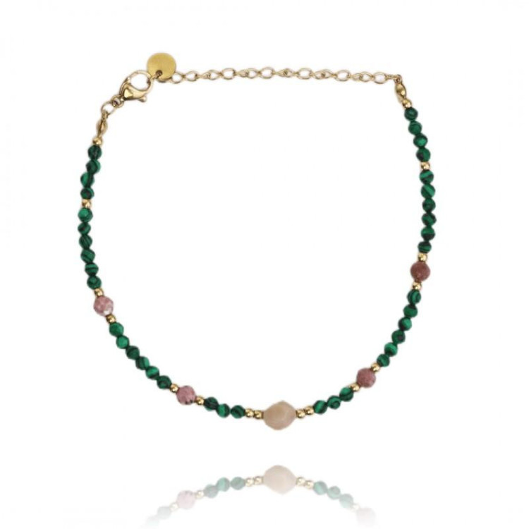 Zelena pozlačena naročna zapestnica