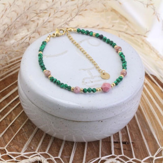 Zelena pozlačena naročna zapestnica