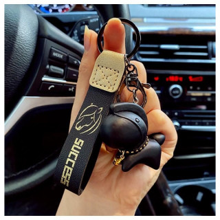 Črn obesek za ključe s konjičkom