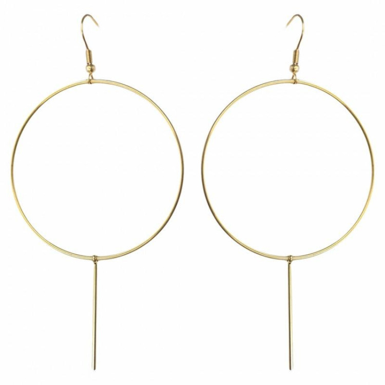 Ženski obročasti uhani zlate barve