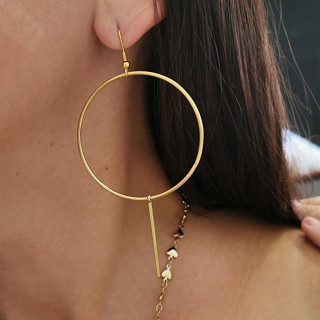 Ženski obročasti uhani zlate barve