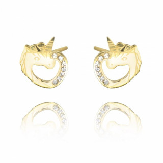 Pozlátené náušnice v podobe jednorožca