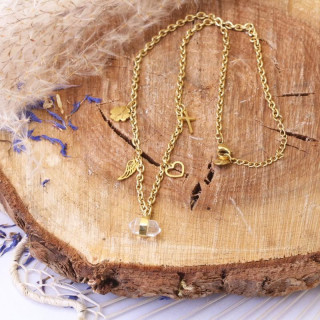 Pozlátený náhrdelník s kamienkom