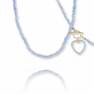 Ogrlica modre barve iz kirurškega jekla