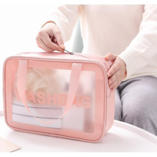 Set roza kozmetičnih torbic 3v1