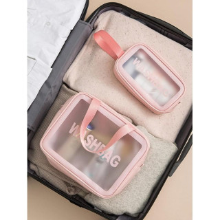 Set roza kozmetičnih torbic 3v1