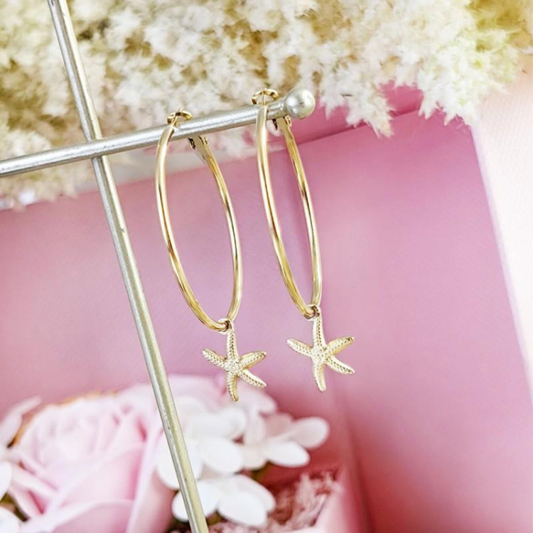 Uhani iz kirurškega jekla v zlati barvi