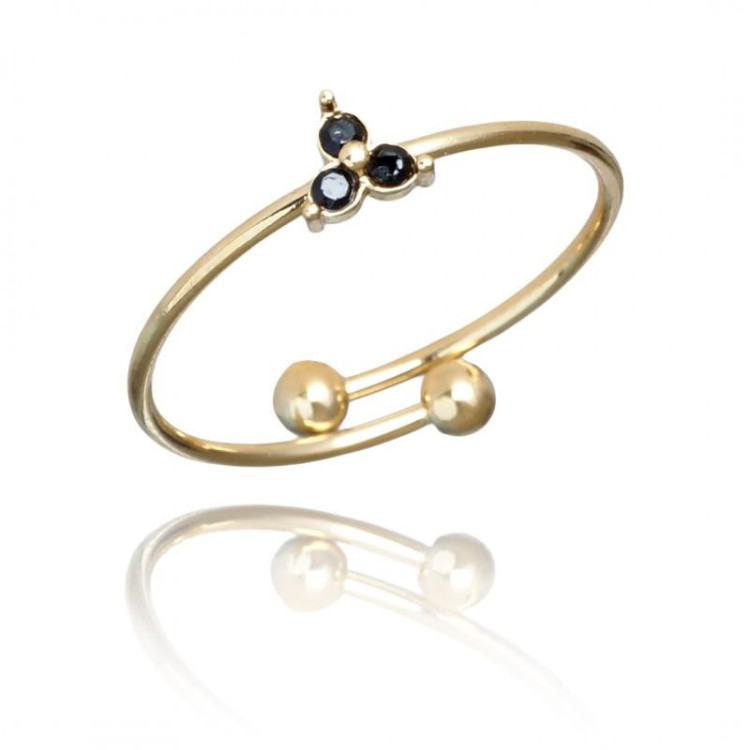 Univerzalni prstan s črnimi cirkoni