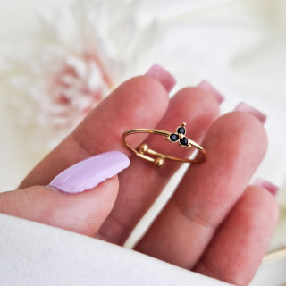 Univerzalni prstan s črnimi cirkoni