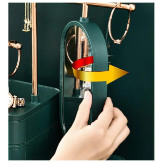 Škatla za nakit z ogledalom v beli barvi