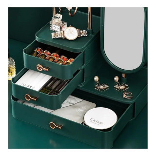 Škatla za nakit z ogledalom v beli barvi