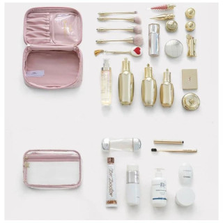 Roza kozmetična torbica 2v1