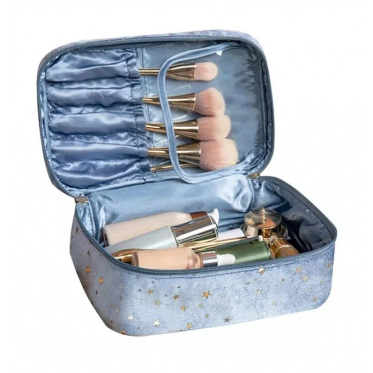 Kozmetična torbica 2v1 modre barve
