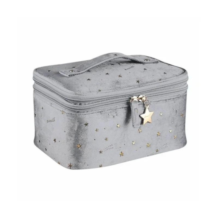 Siva kozmetična torbica 2v1
