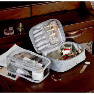 Siva kozmetična torbica 2v1