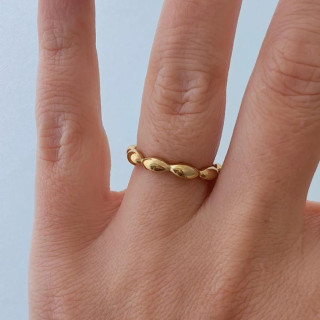 Ženski pozlačen prstan iz kirurškega jekla