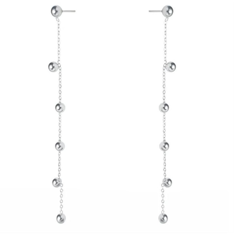 Uhani srebrne barve iz kirurškega jekla