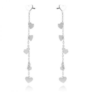 Uhani srčki v srebrni barvi