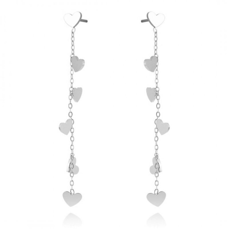 Uhani srčki v srebrni barvi